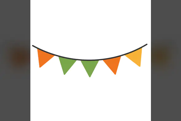 Curved Tricolor Bunting Vector