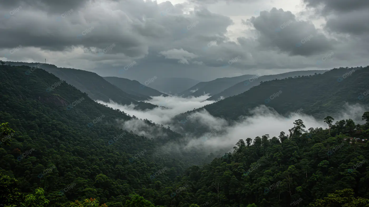 Misty Mountain Valley Panorama