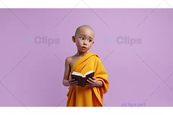 Young Monk Reading Book