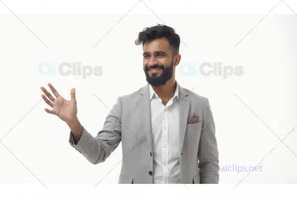 Confident Businessman Waving