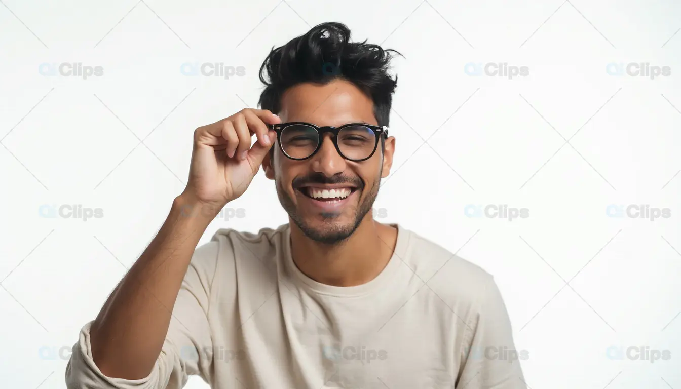 Man Smiling with Glasses