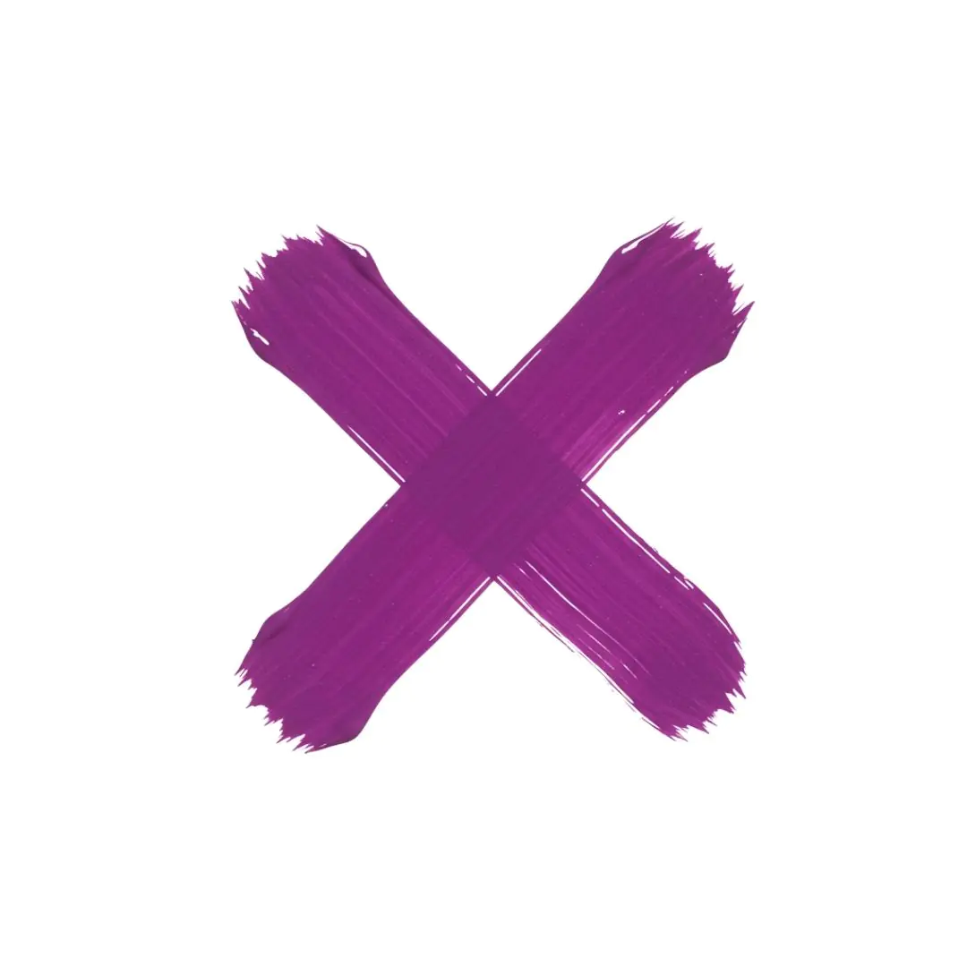 Vibrant Purple X Brushstroke Symbol PNG Clipart