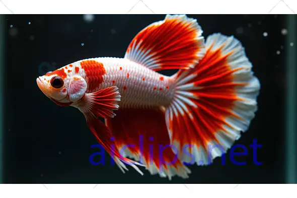 Red and White Betta Fish