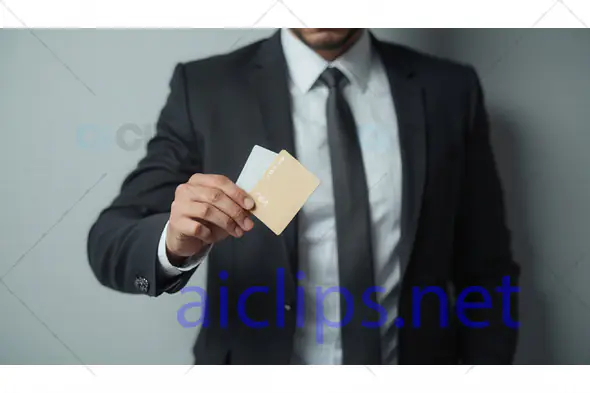 Businessman Holding Credit Cards