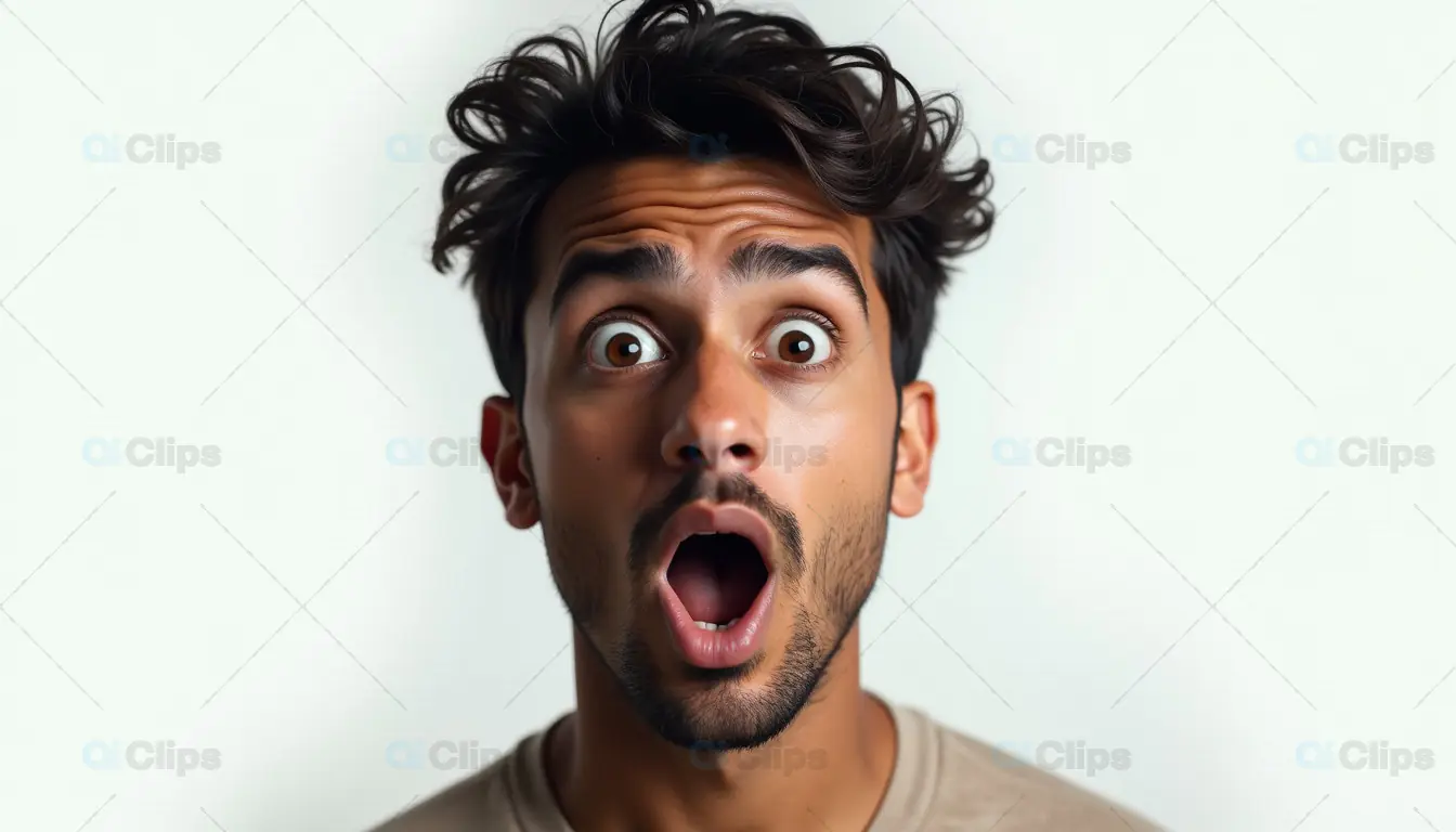 Shocked Young Man Close-Up