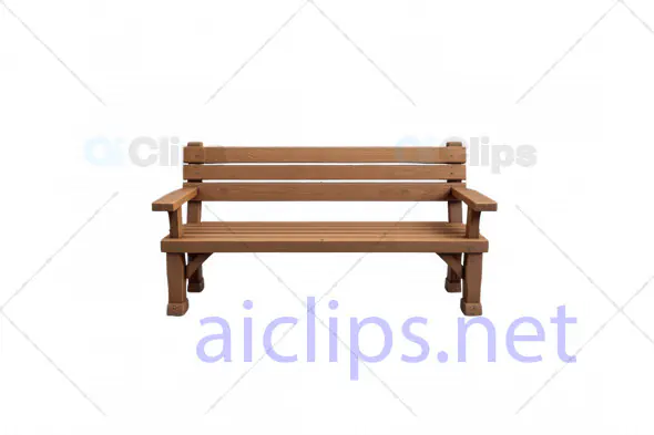 Realistic 3D Wooden Park Bench Model