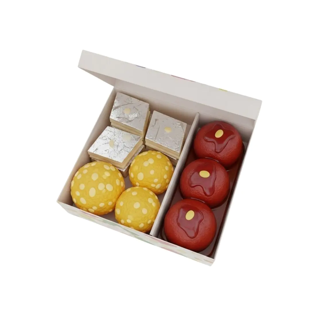 Assorted sweets gift box with fruits confectionery