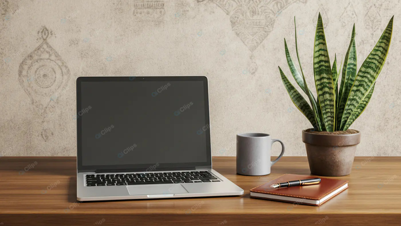 Contemporary Workspace with Botanical Accent