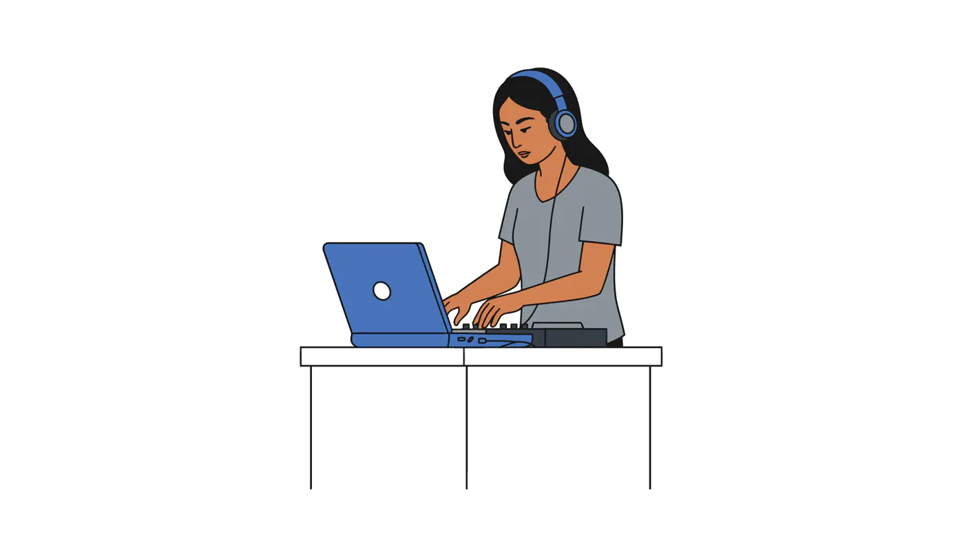 Remote Worker Vector Illustration