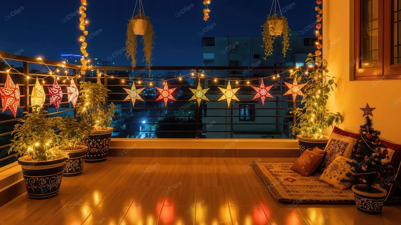 Cozy Urban Balcony Celebration