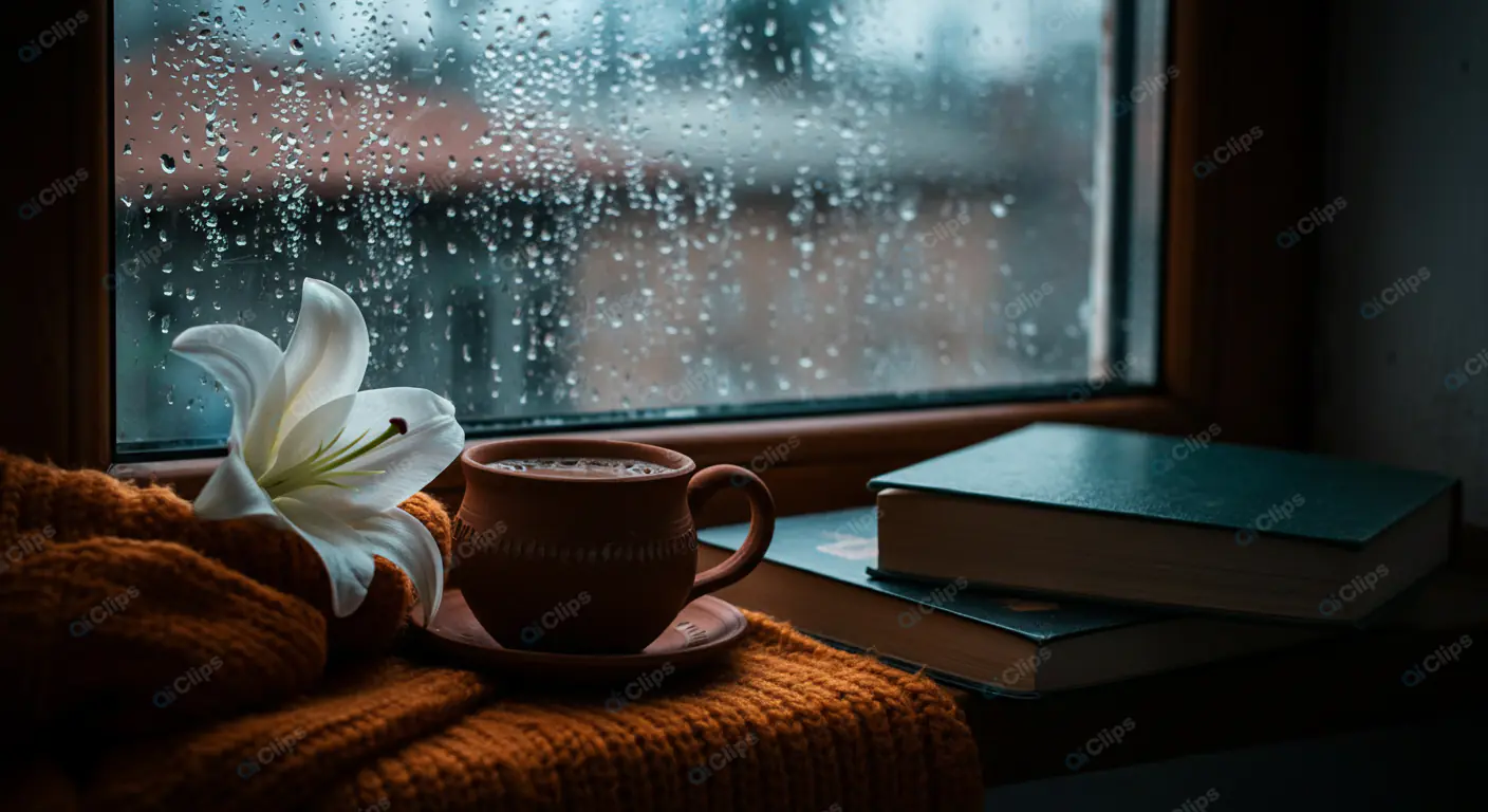 Tranquil Rainy Day Reading Nook