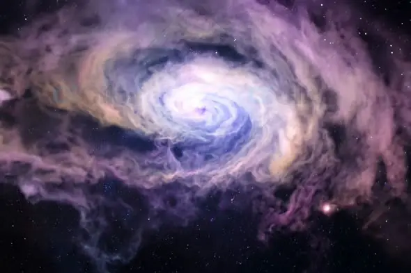 Swirling Nebula in Deep Space with Stars