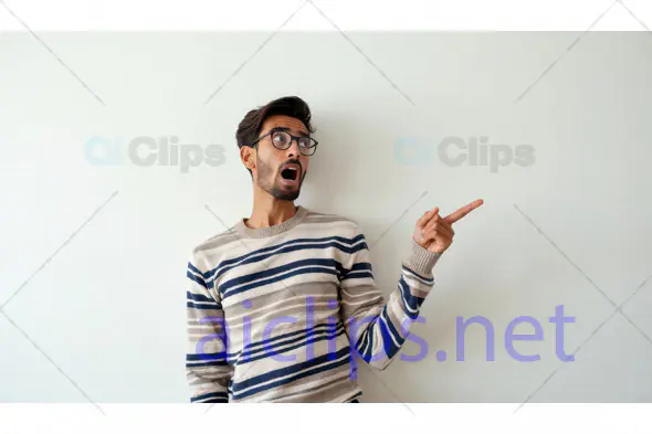 Surprised Man Pointing Sideways