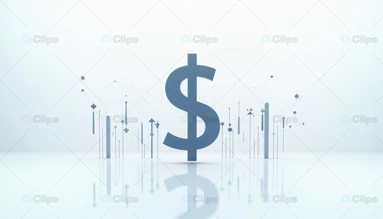 Dollar Symbol with Abstract Financial Data Elements