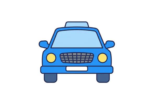 Vibrant Blue Taxi Icon