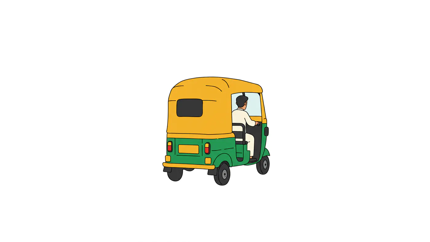 Colorful Auto Rickshaw Vector