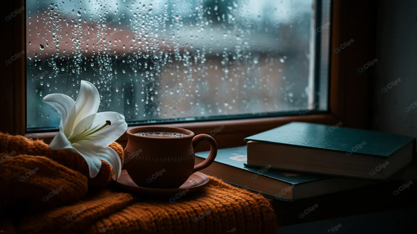 Tranquil Rainy Day Reading Nook