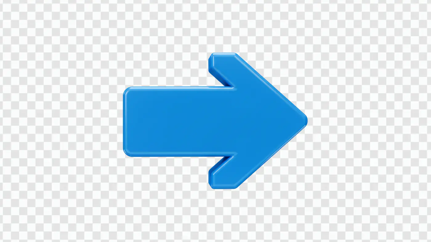 Sleek Blue Arrow Pointing Right PNG Clipart