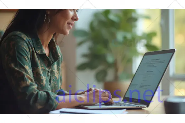 Woman Working on Laptop