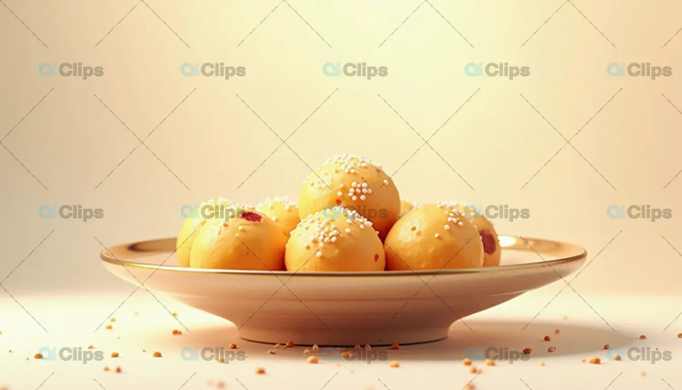Delicious Indian Sweets (Laddus) on a Plate