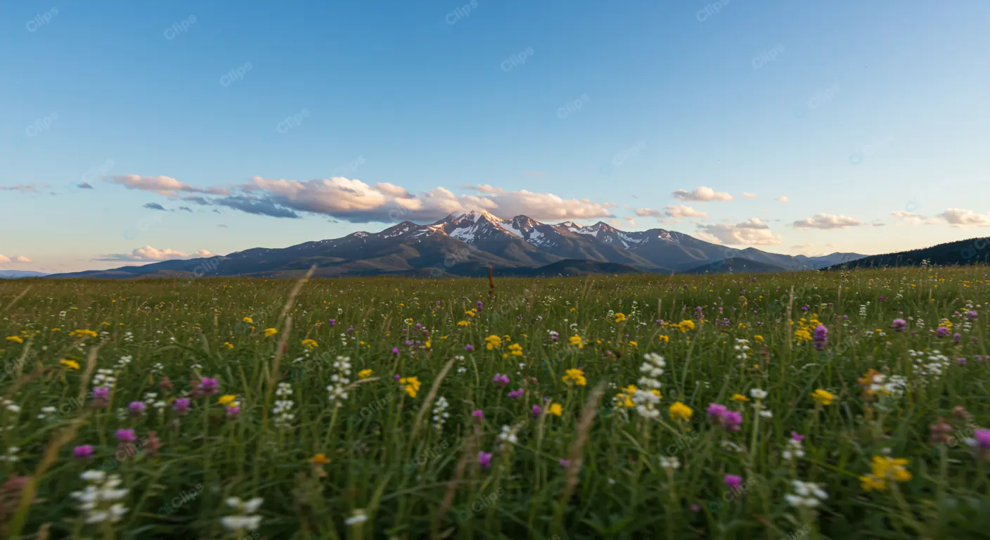 Alpine Wildflower Meadow Vista