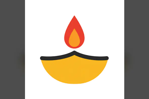 Simplified Diya Flame Icon