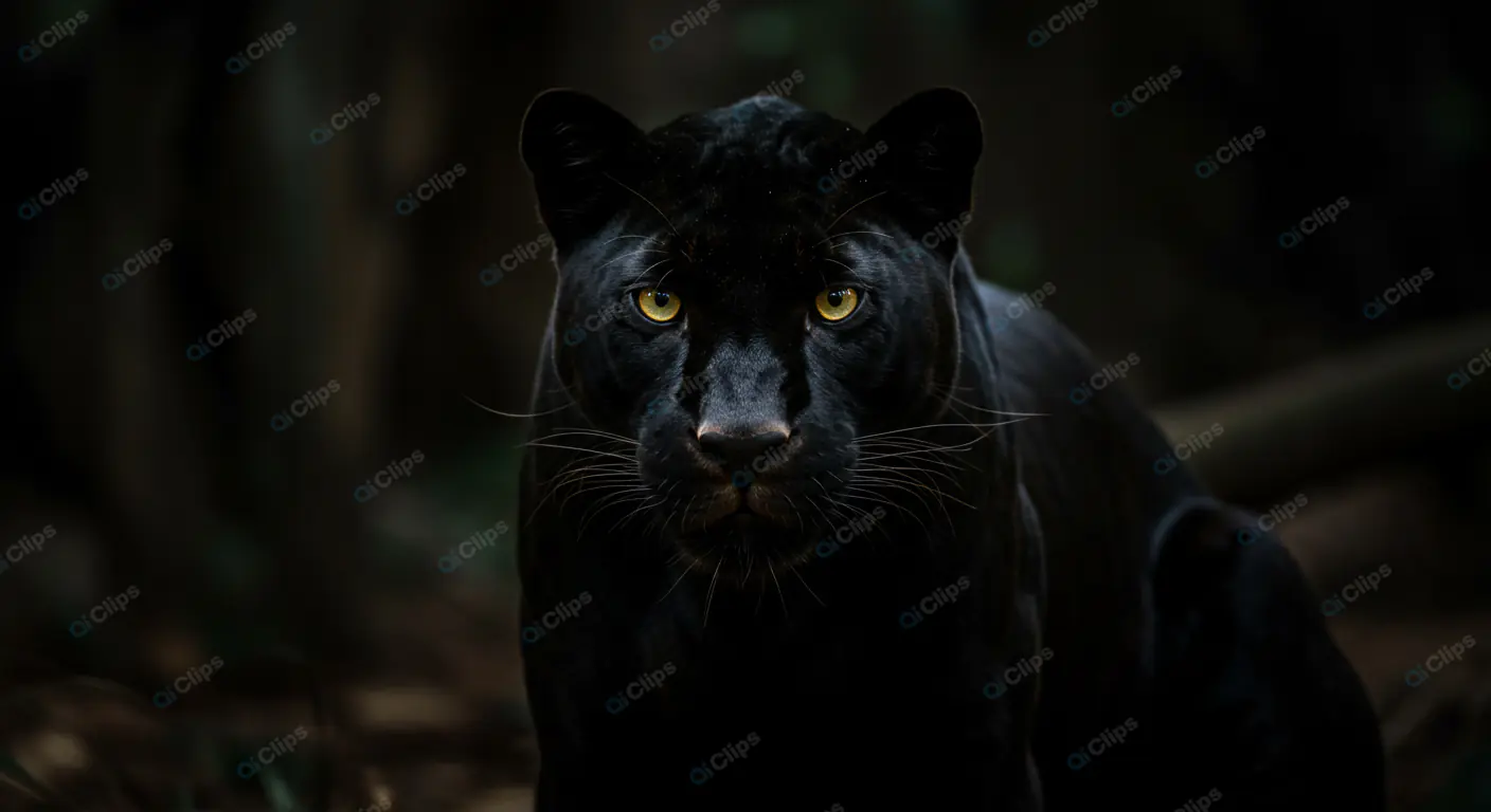 Intense Black Panther Gaze
