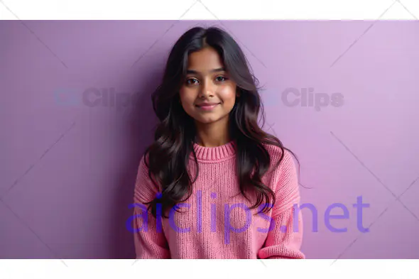 Young Woman in Pink Sweater Smiling