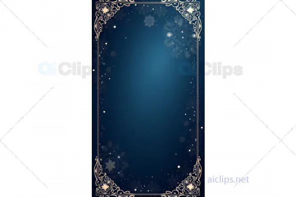 Elegant Midnight Blue Ornate Floral Invitation Frame
