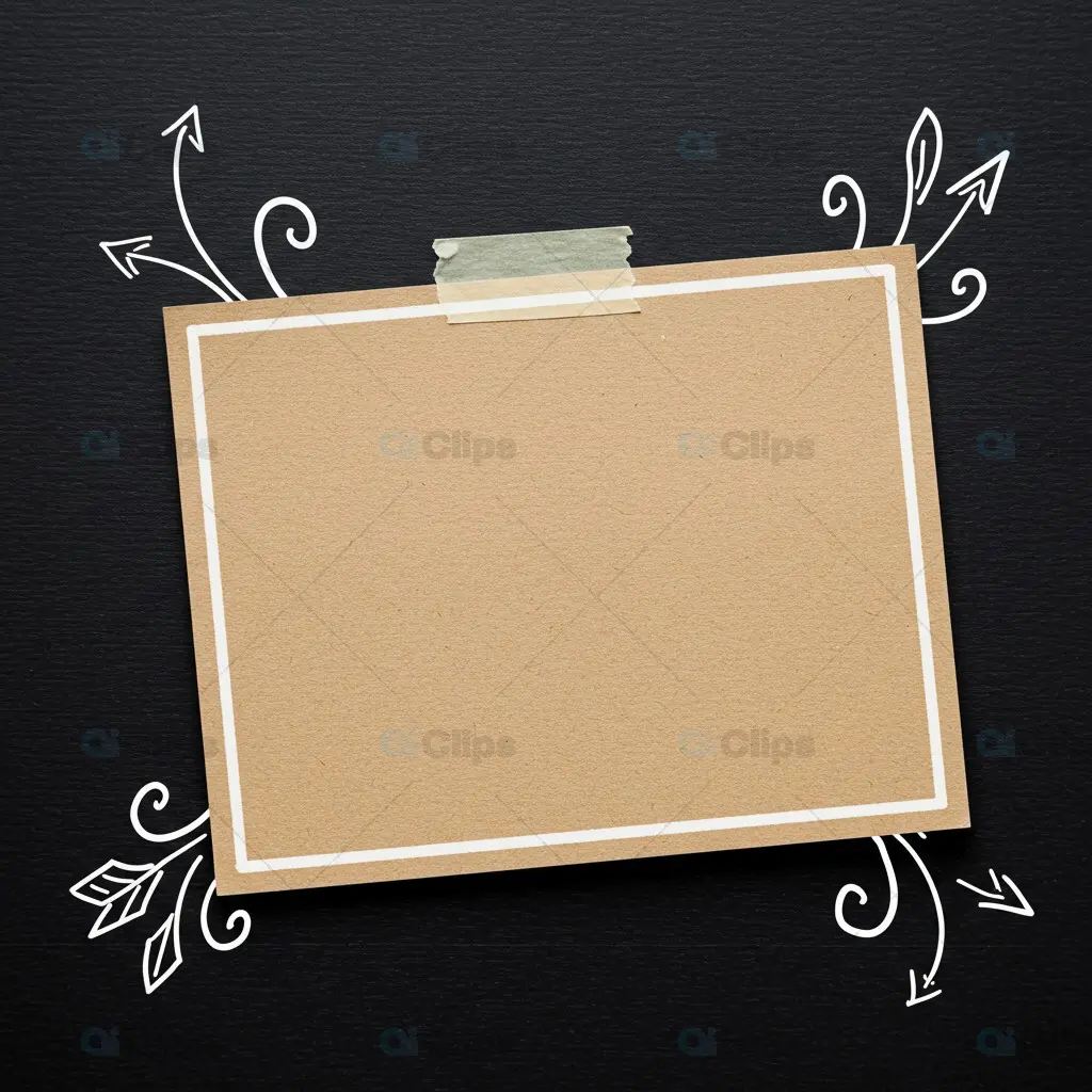Horizontal Brown Card Mockup with Hand-Drawn Chalk Arrows