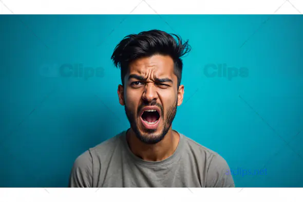 Angry Young Man Expression