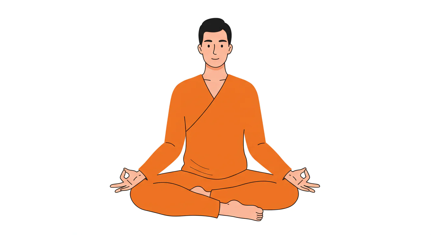 Zen Monk Vector Illustration