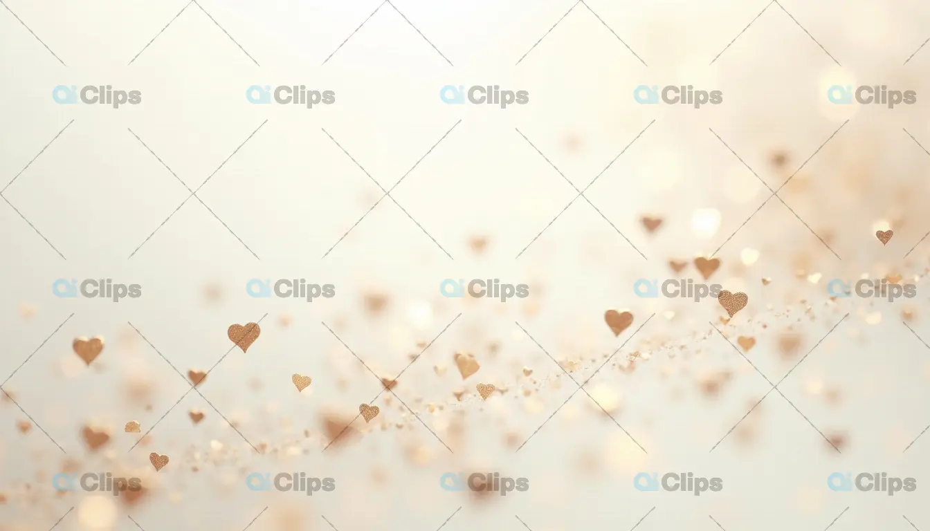 Soft Golden Hearts on a Dreamy Background