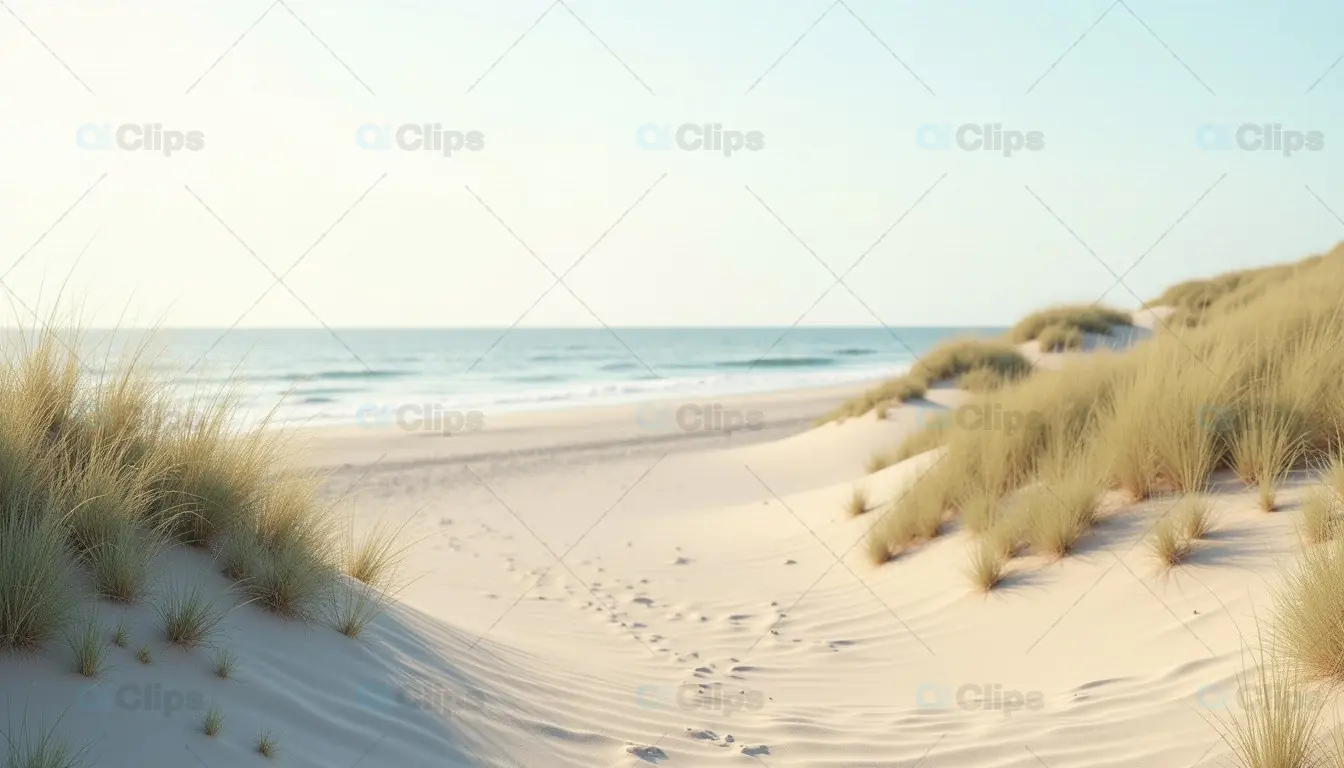 Sunny Beach Path Through Dunes