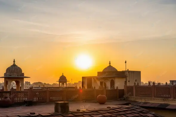 Historic Indian Rooftop at Golden Hour