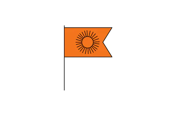 Sunburst Flag Vector Icon