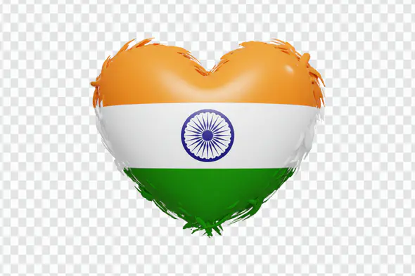 Indian Flag Heart Patriotic Symbol PNG Clipart