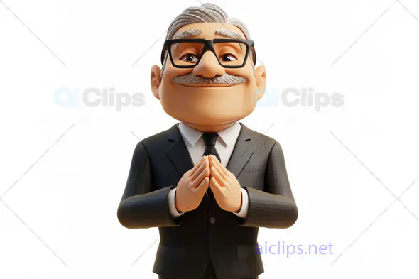 Elderly Businessman 3D Avatar in Suit