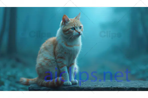 Orange Tabby Cat in Enchanted Forest