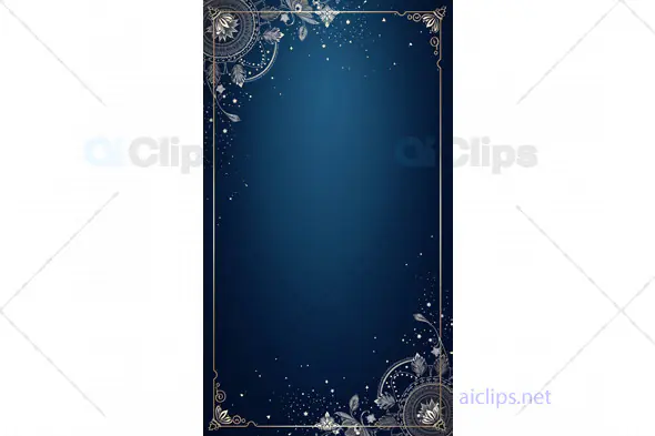 Elegant Navy Blue Mandala Floral Invitation Frame