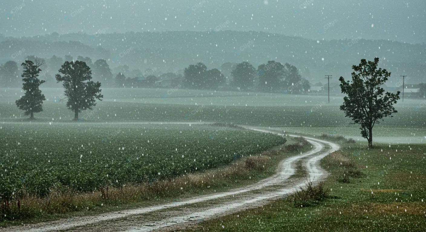Ethereal Snowy Country Road