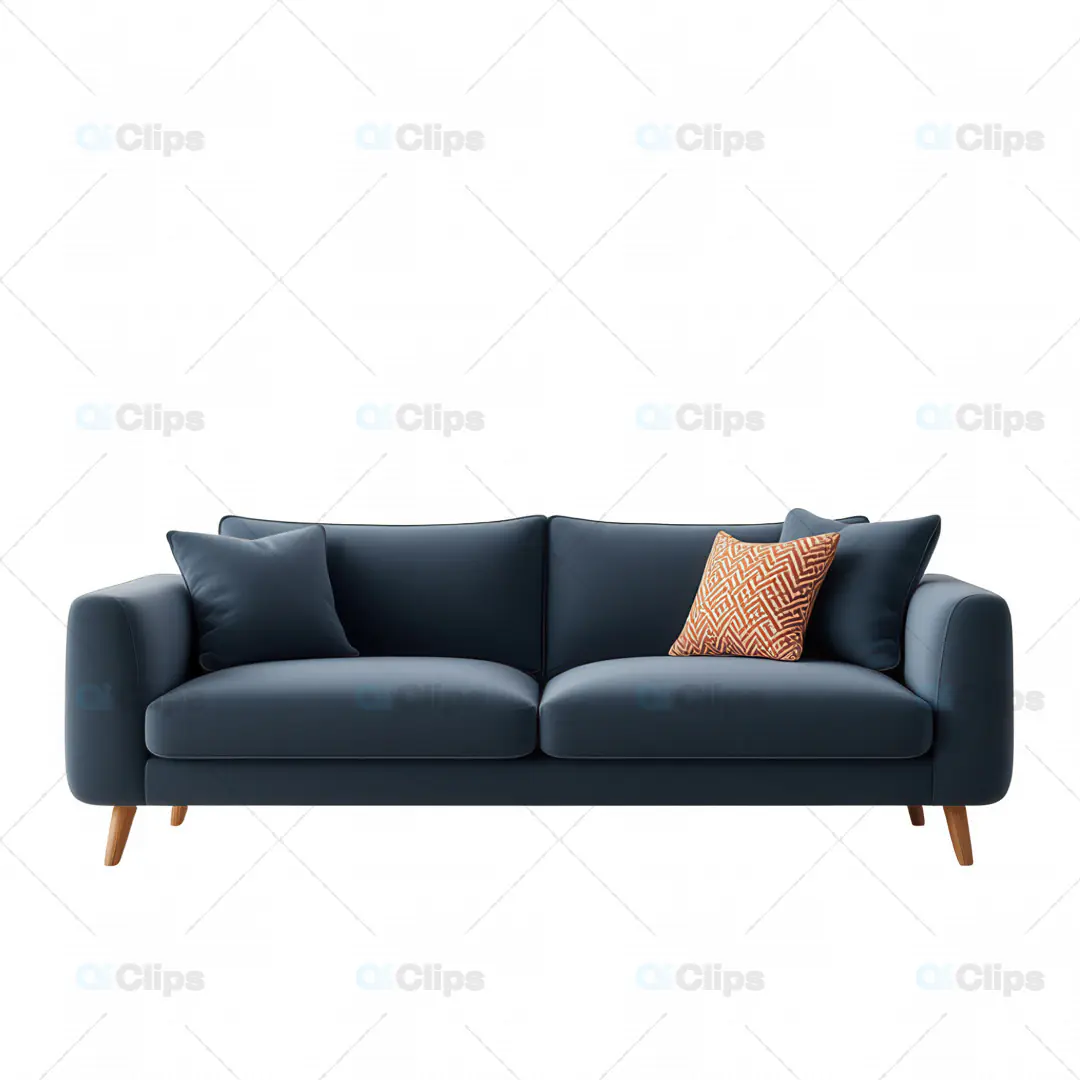 Contemporary 3D Sofa Model with Accent Cushions – Elegant Minimalist Furniture