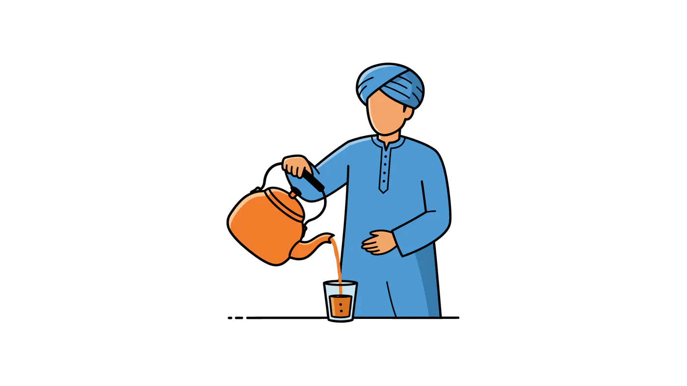 Sikh Tea Server Vector