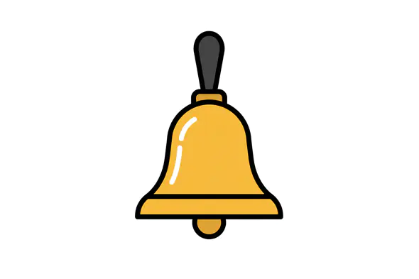 Golden Bell Icon Vector