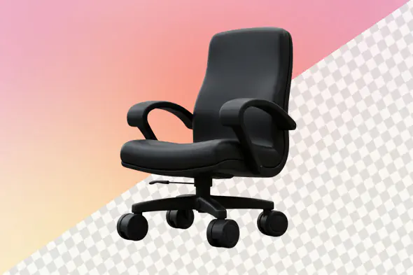 Sleek black ergonomic office chair with armrests