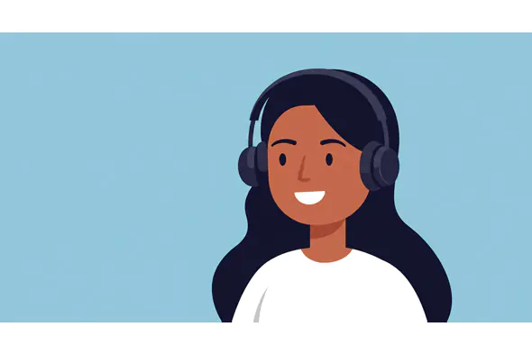 Cheerful Headphone User Vector
