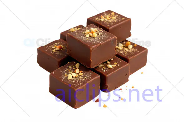 3D Chocolate Burfi with Nut Garnish