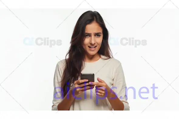 Woman Reacting to Smartphone
