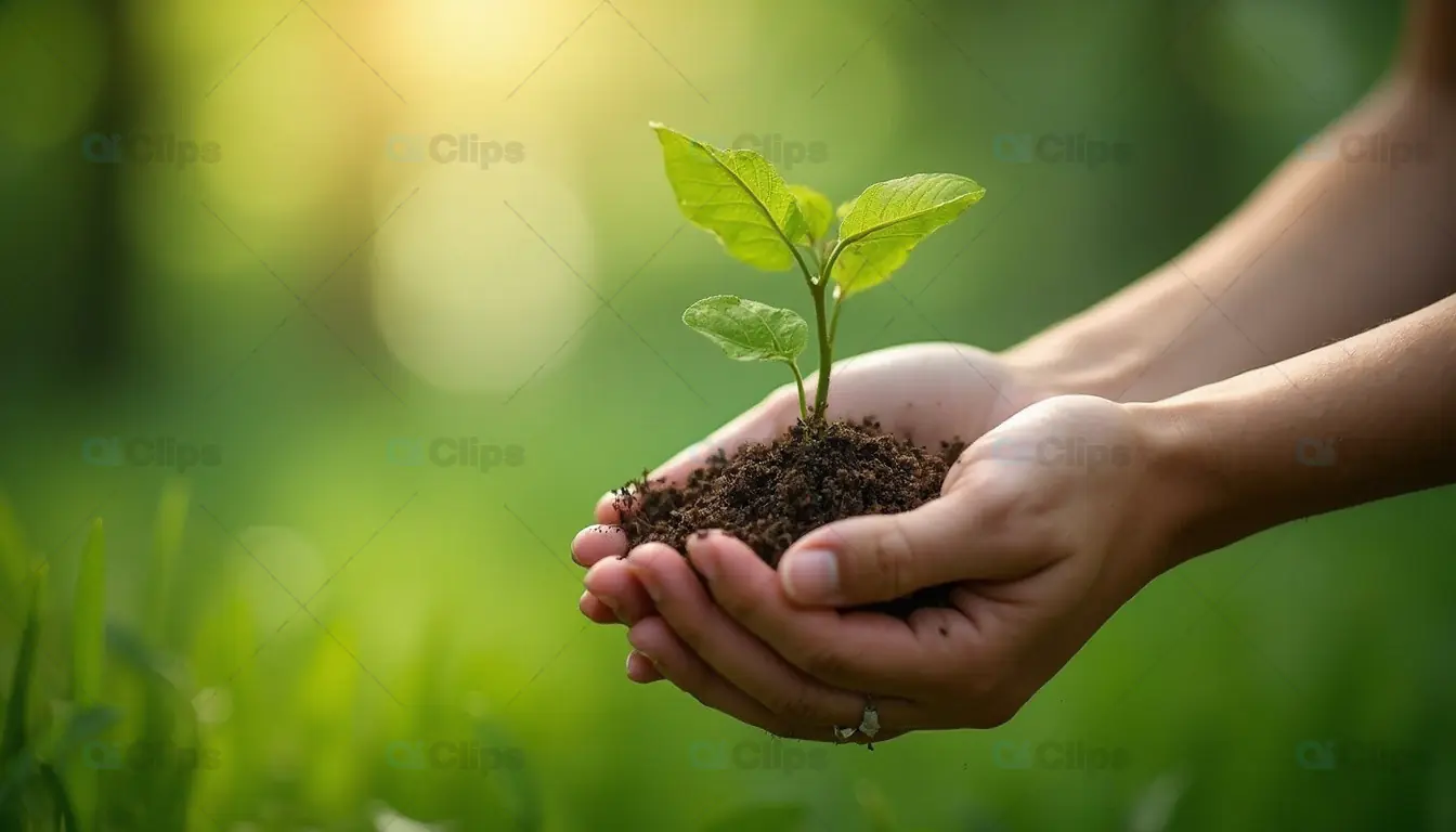 Hands Holding Sapling