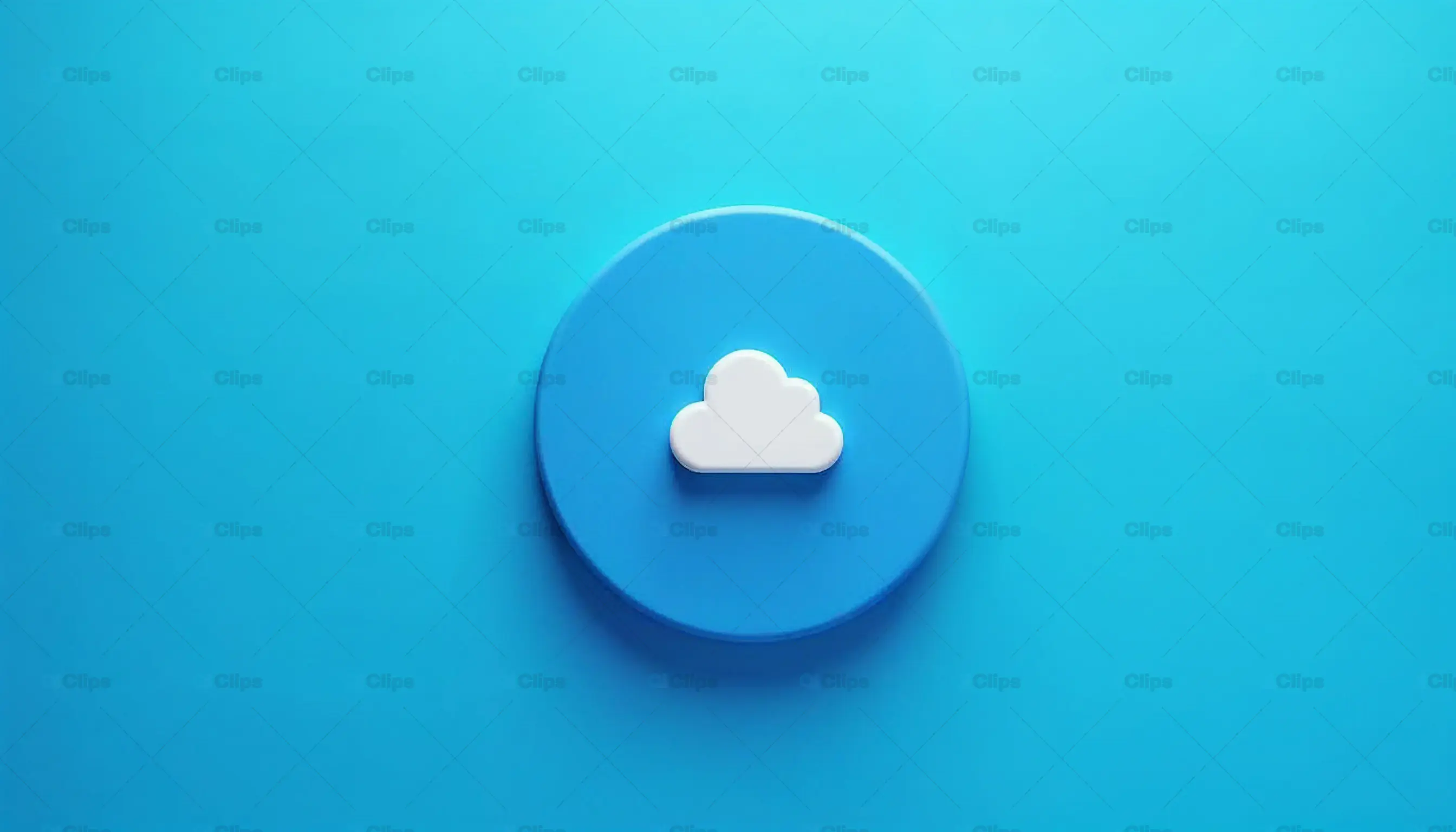 Cloud Storage Icon on Blue Background